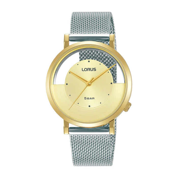 Lorus Light champagne sunray dial stainless steel watch for women RG276SX9