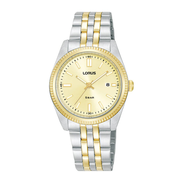 Lorus Light champagne sunray dial stainless steel watch for Women RJ280BX9