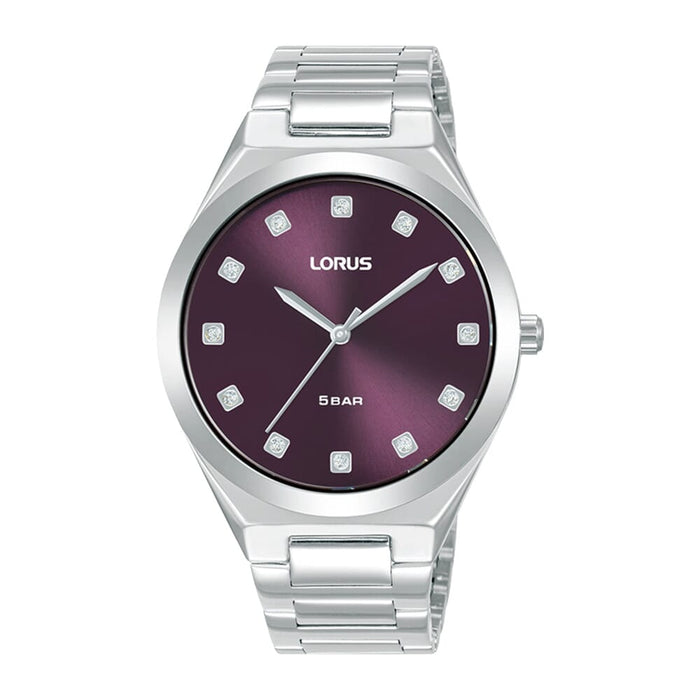 Lorus Mulberry sunray dial stainless steel dial for women RG299VX9