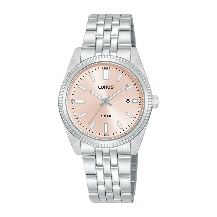 Lorus Pink sunray dial stainless steel watch for Women RJ277BX9