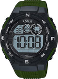 Lorus R2321LX9 - Men's, Digital, 100m Water Resistant, Calender, Chronograph, Black and Green color