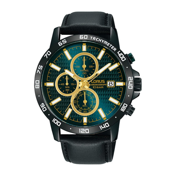 Lorus Sports Chronograph Leather Strap Men's Watch RM319GX9