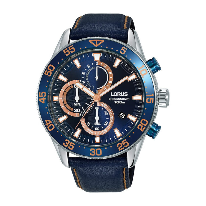 Lorus Sports Chronograph Leather Strap Men's Watch RM341FX9