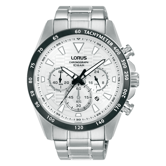 Lorus Sports Silver white dial Stainless Steel Watch for men's RT357KX9