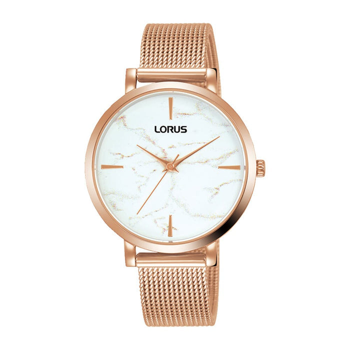 Lorus White dial stainless steel watch for women RG238SX9