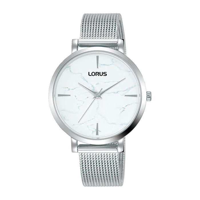 Lorus White dial stainless steel watch for women RG239SX9