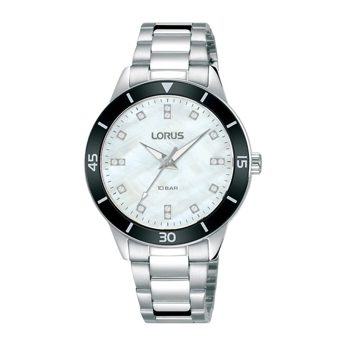 Lorus White MOP dial stainless steel watch for women RG245RX9