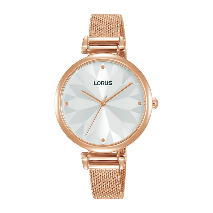 Lorus White sunray dial stainless steel watch for women RG204TX9