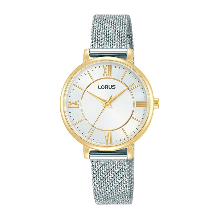 Lorus White sunray dial stainless steel watch for women RG220TX9