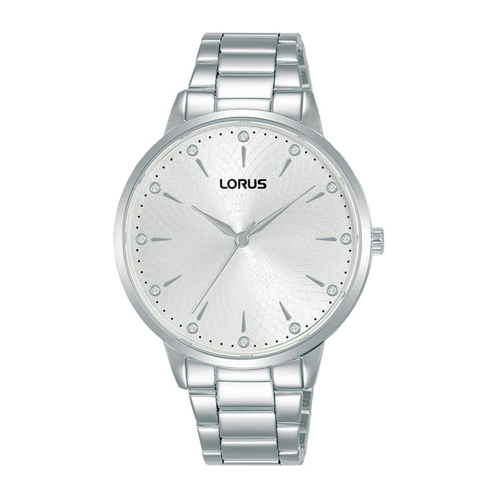Lorus White sunray dial stainless steel watch for women RG231TX9