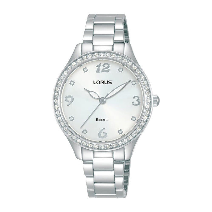 Lorus White sunray dial stainless steel watch for women RG237TX9