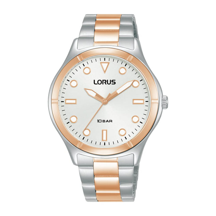 Lorus White sunray dial stainless steel watch for women RG246VX9