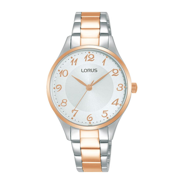 Lorus White sunray dial stainless steel watch for women RG272VX9