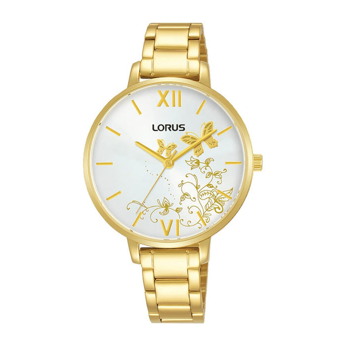 Lorus White sunray dial stainless steel watch for women RG298SX9