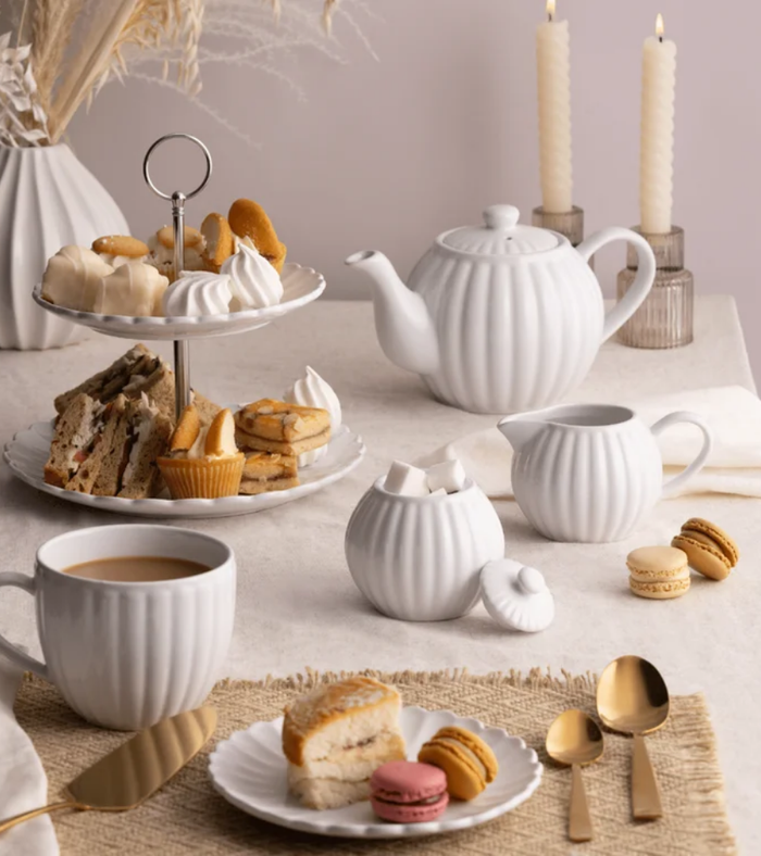 Luxe Sugar and Creamer - White