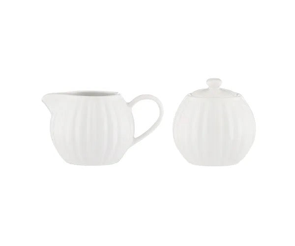 Luxe Sugar and Creamer - White