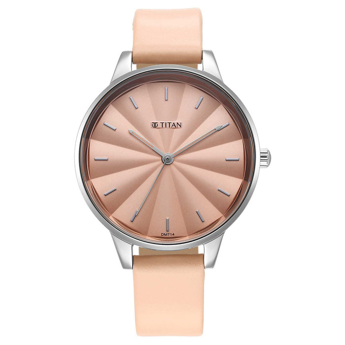 Neo Pink Dial Leather Strap Watch for Women 2648SL07