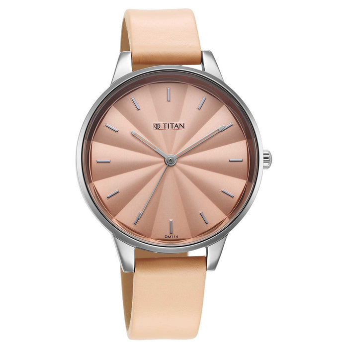 Neo Pink Dial Leather Strap Watch for Women 2648SL07