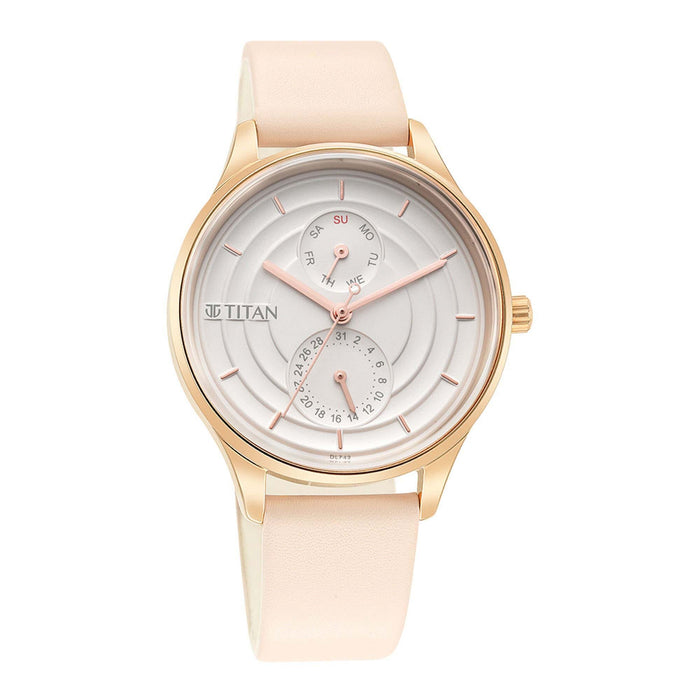 Neo Workdays Silver Dial Leather Strap Watch 2670WL06