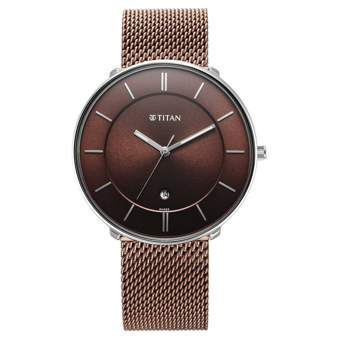 Noir Brown Dial Metal Strap Watch 1849KM02