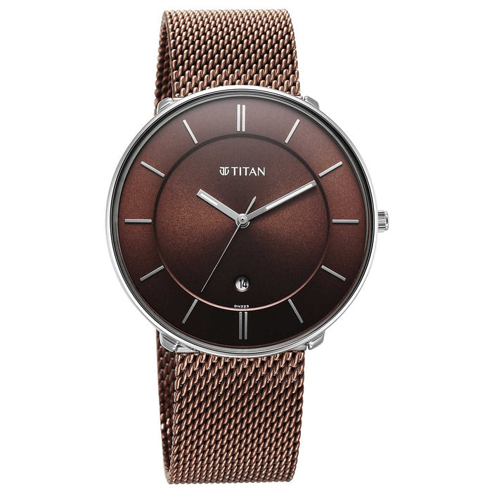 Noir Brown Dial Metal Strap Watch 1849KM02