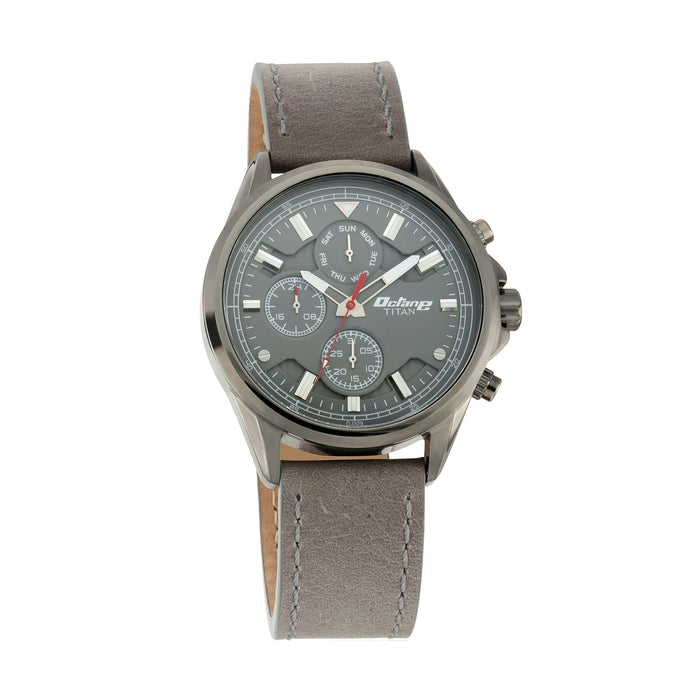 Octane Anthracite Dial Leather Strap Watch