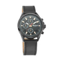 Octane Black Dial Leather Strap Watch