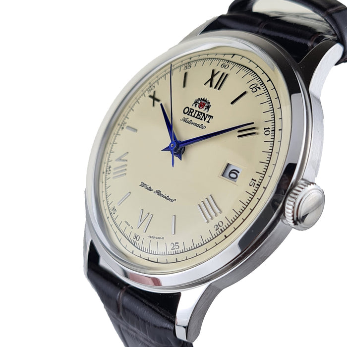 ORIENT Beige dial Automatic Leather Strap Watch for men SAC00009N0