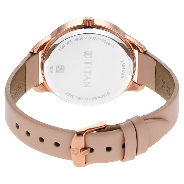 Pastel Dreams Mother Of Pearl Dial Brown Leather Strap Watch
