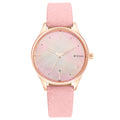 Pastel Dreams Mother Of Pearl Dial Dusty Rose Leather Strap Watch
