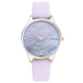 Pastel Dreams Mother Of Pearl Dial Pale Purple Leather Strap Watch