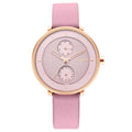 Pastel Dreams Pink Dial Misty Violet Leather Strap Watch