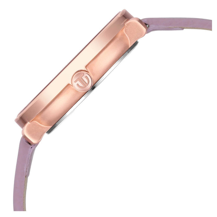 Pastel Dreams Pink Dial Misty Violet Leather Strap Watch