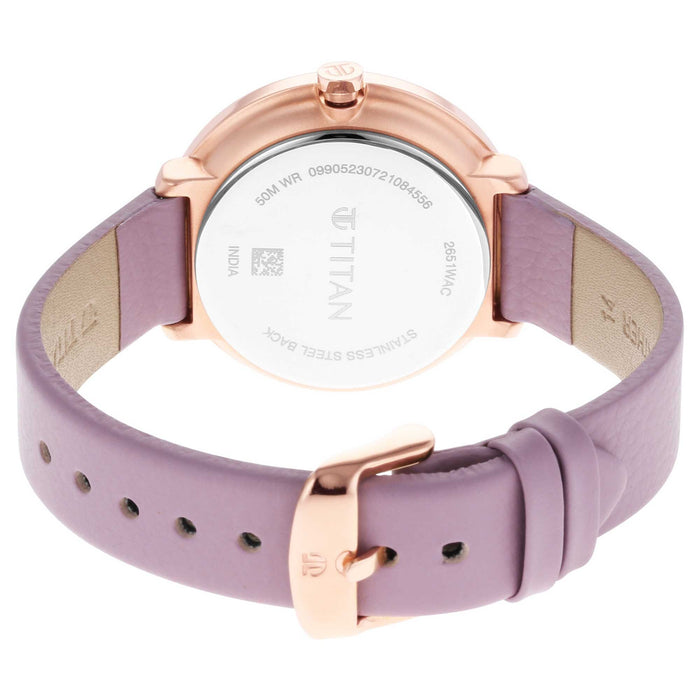 Pastel Dreams Pink Dial Misty Violet Leather Strap Watch