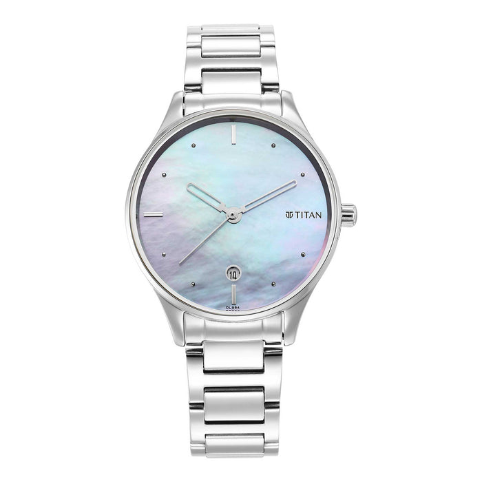 Pastel Dreams Purple Mother of Pearl Dial Metal Strap Watch