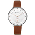 Quartz Watch- Analog Workwear Watch for women with Silver White Dial & Leather Strap 2651SL01