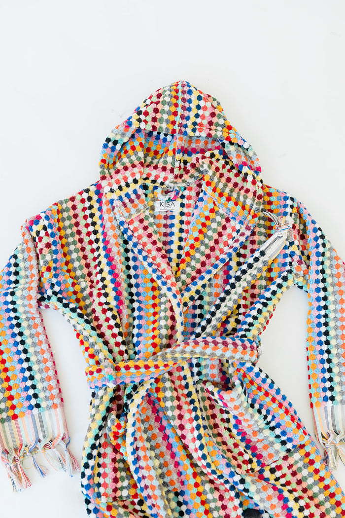 Rainbow Pom Pom Bathrobe