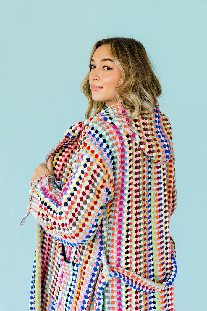 Rainbow Pom Pom Bathrobe