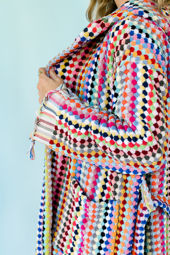 Rainbow Pom Pom Bathrobe
