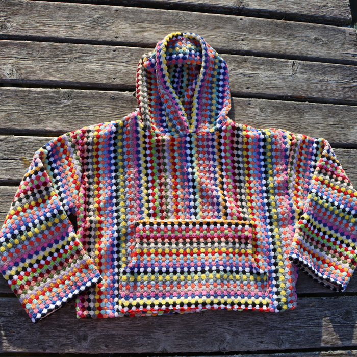 Rainbow Pom Pom Hoodie