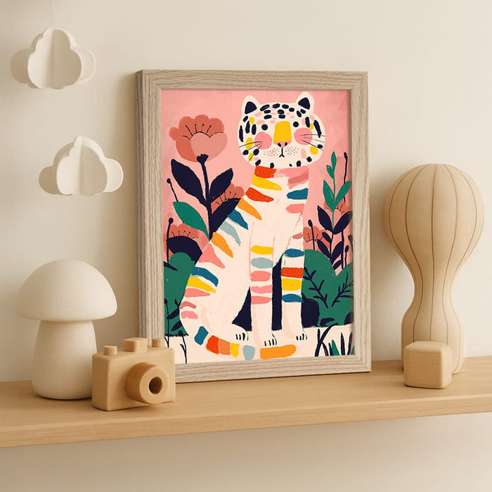 Rainbow Tiger Jungle Wall Art Print by Treechild from our Australian Made Framed Wall Art, Prints & Posters collection by Profile Australia