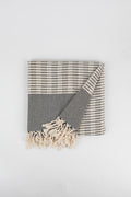 Raised Weave Turkish Towel in Charcoal