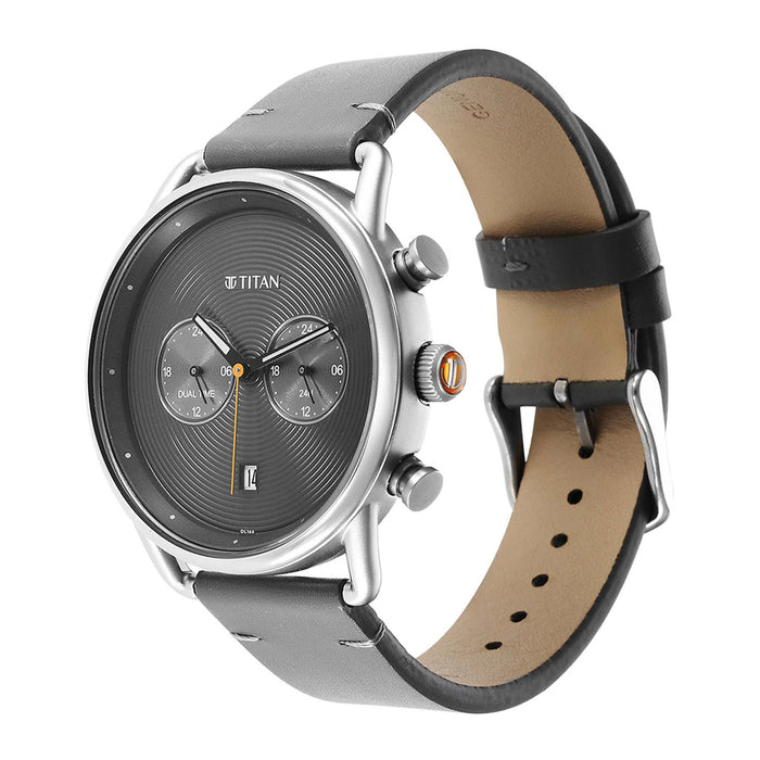Retro Cool Grey Dial Strap Watch