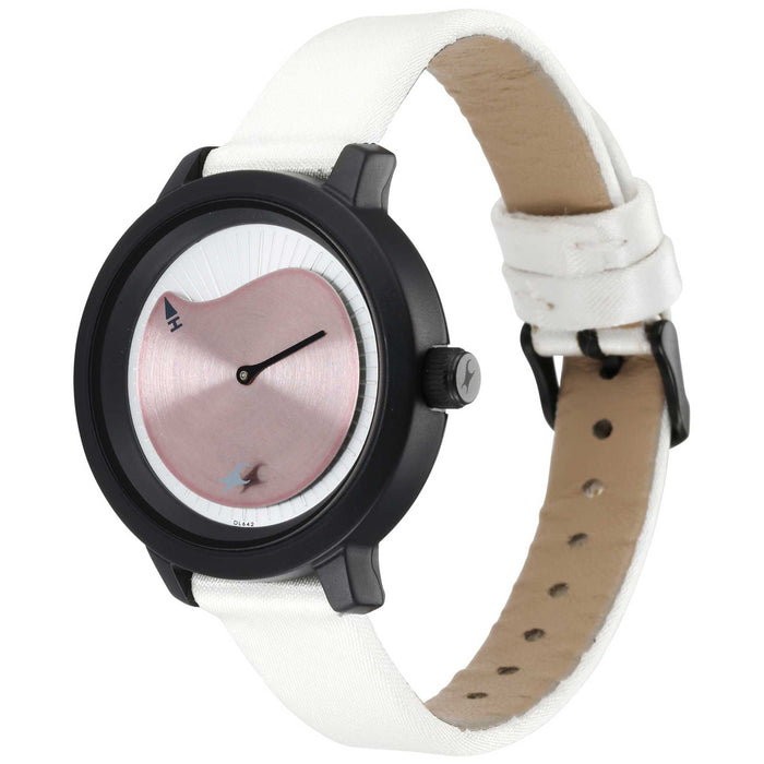 Revibe Silver Dial Silver Recycled Fabric Strap Watch