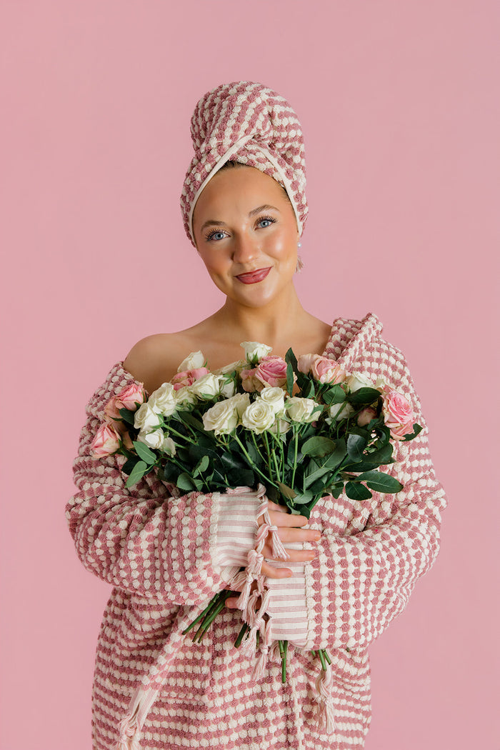 Rose Pom Pom Bathrobe