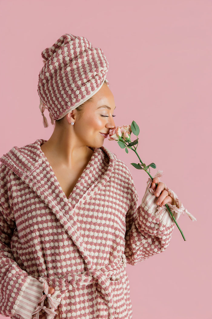 Rose Pom Pom Bathrobe