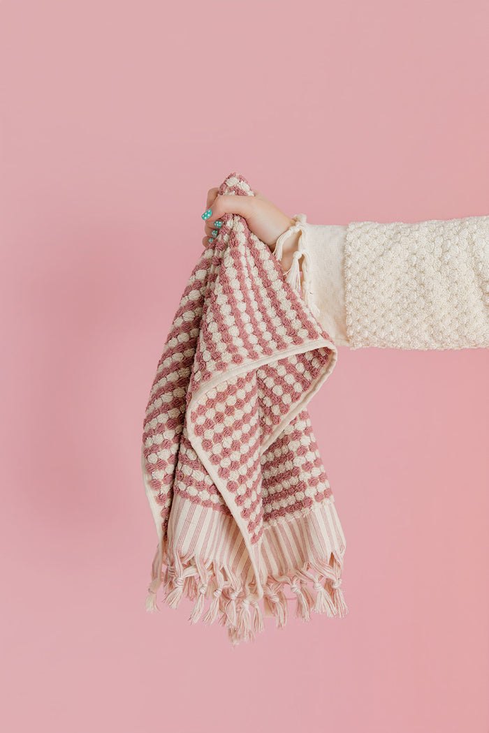 Rose Pom Pom Hand Towel