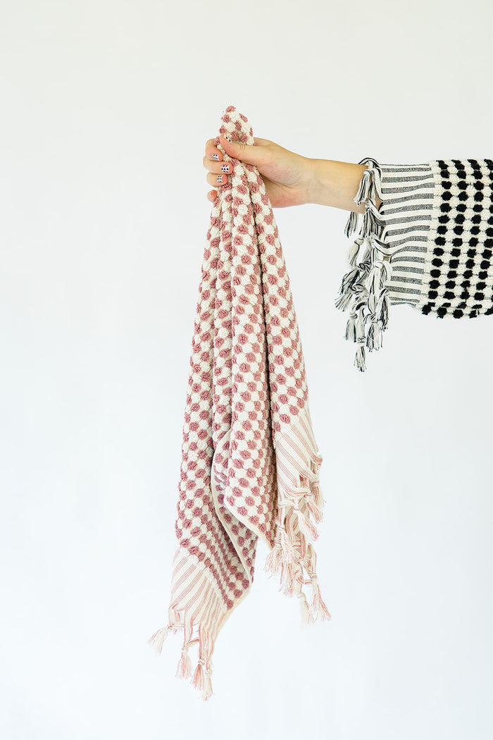 Rose Pom Pom Hand Towel