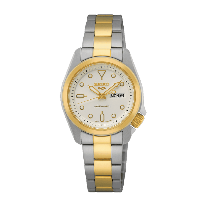 Seiko 5 Ladies Two Tone Gold Day-Date Automatic Watch SRE004K1, Gold, Silver
