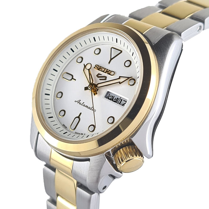 Seiko 5 Ladies Two Tone Gold Day-Date Automatic Watch SRE004K1, Gold, Silver